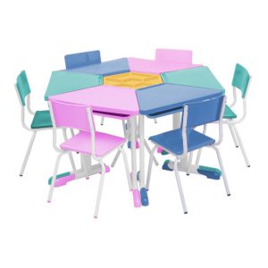 Conjunto HEXAGONAL Mesas e Cadeiras - 02 A 06 anos - INFANTIL 41006