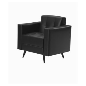 Poltrona para Escritório Roma 01 Lugar - Corino - Cor Preto - 60040