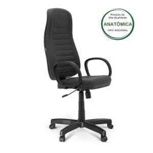 Cadeira Escritório Presidente ALTA c/ BRAÇO CORSA - COR PRETO 32958