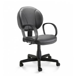 Cadeira Executiva PLUS COSTURADA c/ Braço Corsa - CORINO - COR PRETO - 32978
