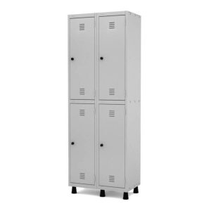 Armário Roupeiro de Aço com 04 PORTAS GRANDES - 1,93x0,69x0,40m - CZ/CZ - PMD - 10002