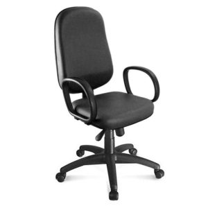 Cadeira Presidente BAIXA LISA ( BRAÇO CORSA ) - COR PRETA 30101