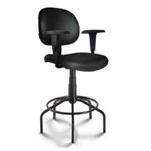 Cadeira Caixa EXECUTIVA LISA com Braços Reguláveis - (Aranha PME) - Cor Preta - 35003