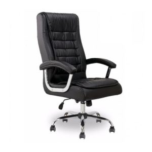 Poltrona Presidente LUXO c/ mola Ensacada - Couríssimo Preto 30016