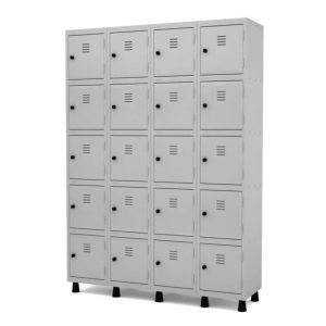 Armário Roupeiro de Aço com 20 Portas Pequenas - 1,93x1,70x0,40m - CZ/CZ - PMD - 10009