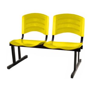 Cadeira Longarina PLÁSTICA 02 Lugares - Cor Amarelo 33030
