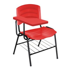 Cadeira Universitária Plástica com Prancheta PLÁSTICA - COR VERMELHO 34022