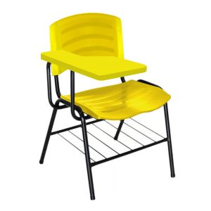 Cadeira Universitária Plástica com Prancheta PLÁSTICA - COR AMARELO 34025