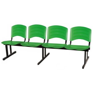 Cadeira Longarina PLASTICA 4 Lugares Cor Verde 33099