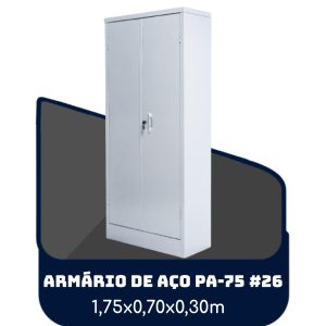 Armário de Aço PA 75 #26 – 1,75×0,70×0,30m – SA – 13119