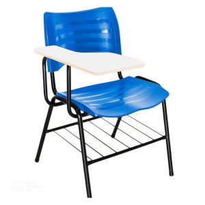 Cadeira Universitária Plástica Prancheta MDF - COR AZUL - PMD - 34013