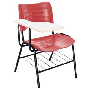 Cadeira Universitária Plástica Prancheta MDF - COR VERMELHO - PMD - 34011
