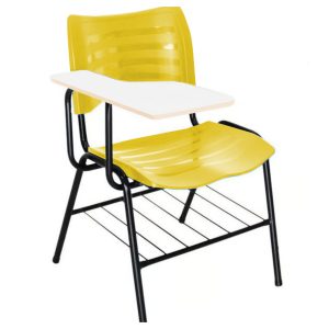 Cadeira Universitária Plástica Prancheta MDF - COR AMARELO - PMD - 34010