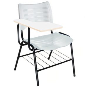 Cadeira Universitária Plástica Prancheta MDF - COR BRANCO - PMD - 34030