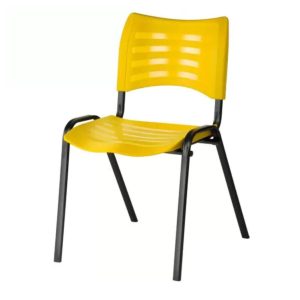 Cadeira Fixa 04 Pés Plástica (Polipropileno) - Cor Amarelo - PMD - 31233