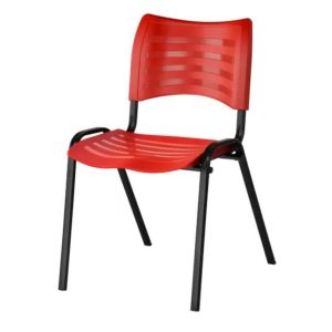 Cadeira Fixa 04 Pés Plástica (Polipropileno) - Cor Vermelho - PMD - 31234