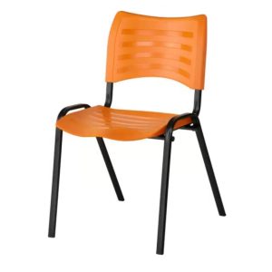 Cadeira Fixa 04 Pés Plástica (Polipropileno) - Cor Laranja - PMD - 31235