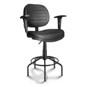 Cadeira Caixa EXECUTIVA COSTURADA Braço Regulável - (Aranha MARTIFLEX) - Cor Preta - 35034
