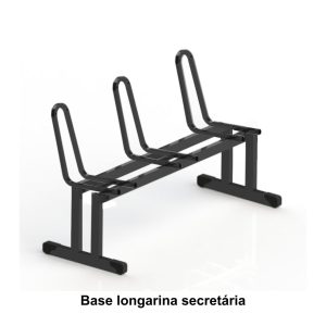 Estrutura da Longarina de 03 Lugares SECRETÁRIA - COR PRETO - PMD - 38041