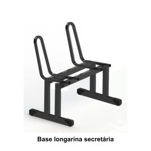 Estrutura da Longarina de 02 Lugares SECRETÁRIA - COR PRETO - PMD - 38040