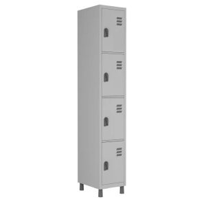 Armário Roupeiro de Aço c/ 04 Portas Pequenas - 1,84x0,32x0,35m - CZ/CZ - W3 - 10016