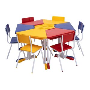 Conjunto HEXAGONAL Mesas e Cadeiras - 02 A 06 anos - INFANTIL 41098