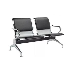 Longarina AEROPORTO ESTOFADA com 02 Lugares - Cor Cromada 33110
