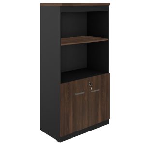 Armário Alto SEMI-ABERTO com 02 Portas - 1,60x0,80x0,45m MARSALA / PRETO - 51014