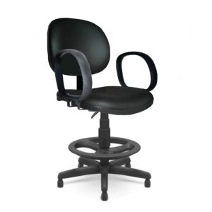 Cadeira Caixa EXECUTIVA LISA com Braço Corsa - (Aranha PMD) - Cor Preta - 35026