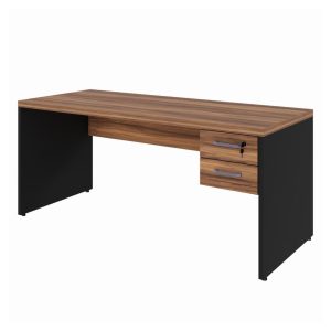 Mesa de Escritório 1,70x0,70m - 02 Gavetas NOGAL SEVILHA/PRETO - 21475