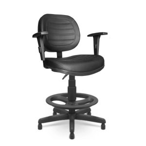 Cadeira Caixa EXECUTIVA COSTURADA C/ BRAÇOS REGULÁVEIS - (Aranha PME) - Cor Preta - 35002