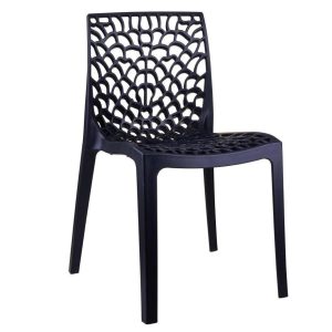 Cadeira Interlocutor GRUVYER para Escritório ou Jantar - Polipropileno - Cor Preto - 48006