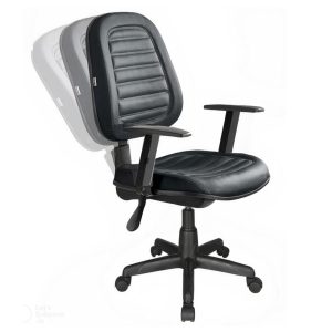 Cadeira Diretorzinha Back System Costurado C/ Braços Reguláveis - Cor Preto 32996