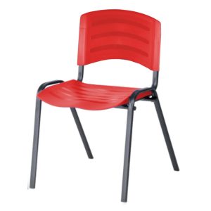 Cadeira Fixa Plástica 04 pés Cor Vermelho (Polipropileno) 31208